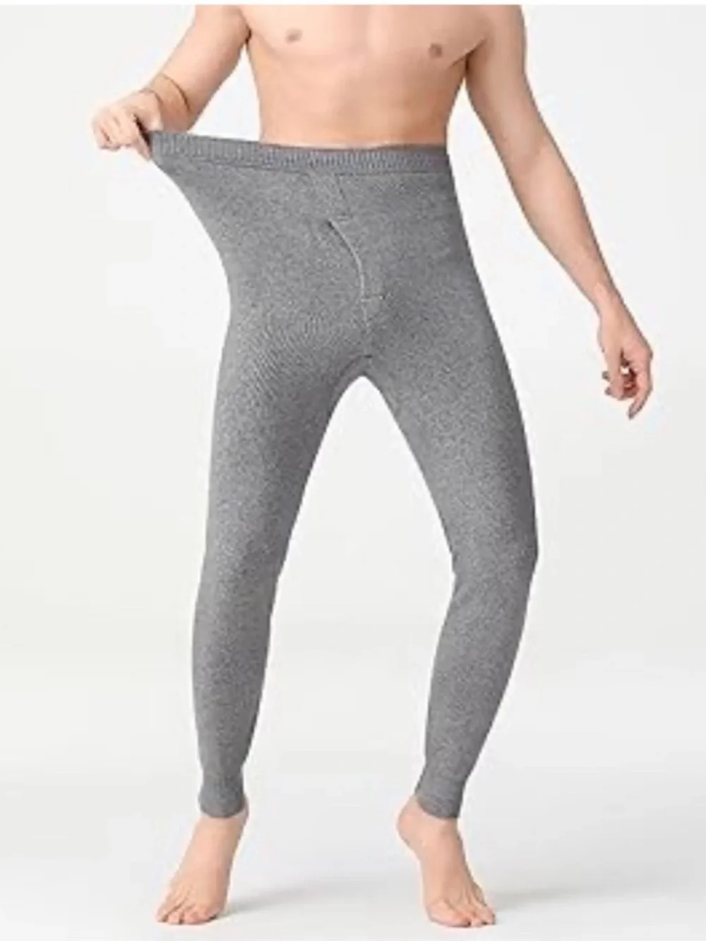 Men's Gray Thermal Long Johns Warm Underwear